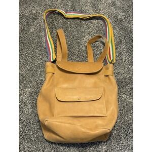 Noonday Collection Homesteader Convertible Backpack  Bag Tan Leather